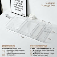 Kitchen Drawer Dividers Organizer, Adjustable Expandable Clear Acrylic Storage, Bedroom Separator Insert Set, Office Desktop Compartments
