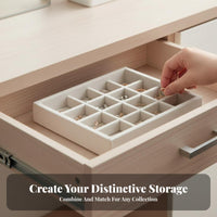 Stackable Jewelry Tray Set Soft Velvet-Lined Compartment Insert