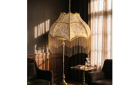 Lampshade with Fringe Boho Floral Textile Lampshade Bohemian for Tea Rooms