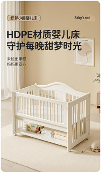 babyviva Portable Baby Crib with Latex Mattress and Hanging Boxes