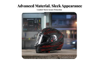 Carbon Woven Full Face Helmet Anti-Fog Full Face Carbon Fiber Helmet Aerodynamic Design Impact-Resistant Headwear for Men, Adults, Commuting