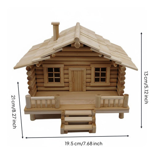 DIY Bamboo House Kit Creative Gift Wooden Tiny House Model for Hobbyists, Adults