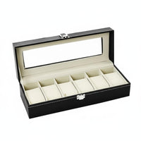 PU Leather Watch Box Soft Soft Lining Watch Storage Box Metal Clasp for Men
