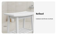 2-Tier Slatted Bath Bench Quick-Draining Design 2-Tier Slatted Bench for Adults