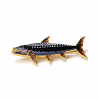 Lifelike Intricacy Realistic Aquatic Creature Brooch Commemorative Gift Aquatic Creature Enamel Pin for Anglers, Fishermen