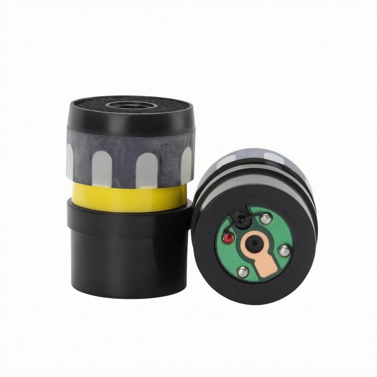 Black Wireless Mic Capsule Mesh Karaoke Audio Pickup Head Yellow Band Dynamic Audio Pickup Capsule Cylindrical for Singing