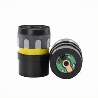 Black Wireless Mic Capsule Mesh Karaoke Audio Pickup Head Yellow Band Dynamic Audio Pickup Capsule Cylindrical for Singing