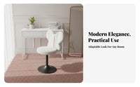Round plush Stool rotate Function Makeup Chair Easy Assembly for Walk-in Closet