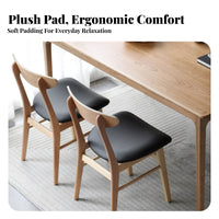 Upholstered Wood Frame Chair Padded Seat Seating Furniture Modern Minimalist Design Ergonomic spinerest for Homeowners, Families