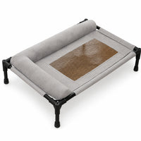 Breathable Elevated Pet Bed with Mesh Center Long-Lasting Dog Cot with Bolsters Lightweight Elevated Dog Cot Cooling for Living Room