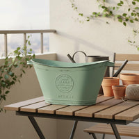 Decorative Metal Flower Tub Handles Rustic Metal Container Weather-Resistant