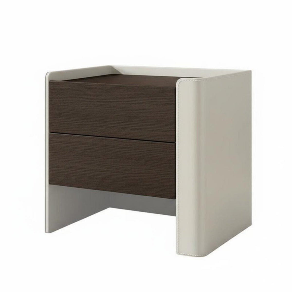 Single-Drawer Cabinet with Open Shelf Italian aesthetic Bedside Table for Homeowners