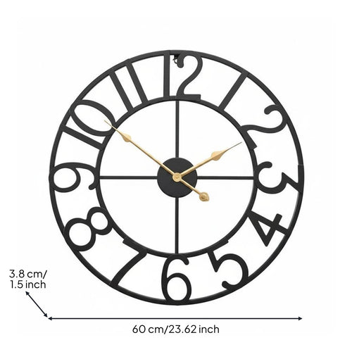 Vintage Metal Wall Timepiece Decorative Home Decor Item Easy to Read for Office