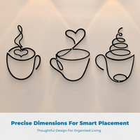 3 Pieces Coffee Cup Wall Decor Housewarming Gift Home Decoration Modern Look Rustic Accent for Cafe Owners, Homeowners, Bedroom