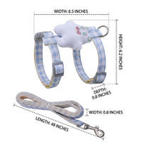Cat Vest Harness and Leash Set, Durable Polyester H-Style Cat Walking Harness with Alloy Buckle, Escape Proof Outdoor Travel Cat Harness, 120cm