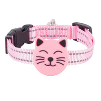 Quick-Release Cat Collar with Tracker Holder Adjustable Cat Tracker Collar Long-Lasting Comfortable for Kittens
