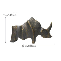 Bull Figurine Abstract Bull Statue Sculpture Faceted Office Decor Geometric for Bookshelf, Entryway