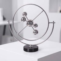 Geometric Sculpture Creative Metal Hoop Sculpture Shiny Sphere Decor for Interior Designers, Office Desk