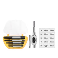 7 Pieces Screw Extractor with Hand Brace Damaged for Workshop, Plumbing