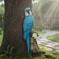 Garden Parrot Figurine Parrot Decor Lifelike Design Realistic Parrot Statue Weather-Resistant Outdoor Decoration for Patio, Yard