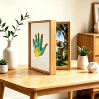 Wooden Handprint Flip Photo Frame for Couples and Family