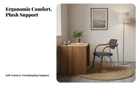 Curved spine supportrest Armchair Wabi-Sabi aesthetic Dining Chair Padded Seat Minimalist for Homeowners, Home Office