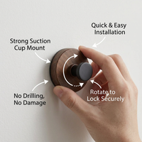 Wooden Suction Cup Hook, Suction Hook Wood, Walnut Wood Grain Knob Hook, Heavy Duty Suction Cup Hook for Kitchen, Renter Organizer
