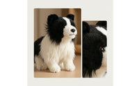Border Collie Stuffed Dog Soft Border Collie Stuffed Toy Plushie Fuzzy Surface Washable for Children, Shelf Display, Bedroom