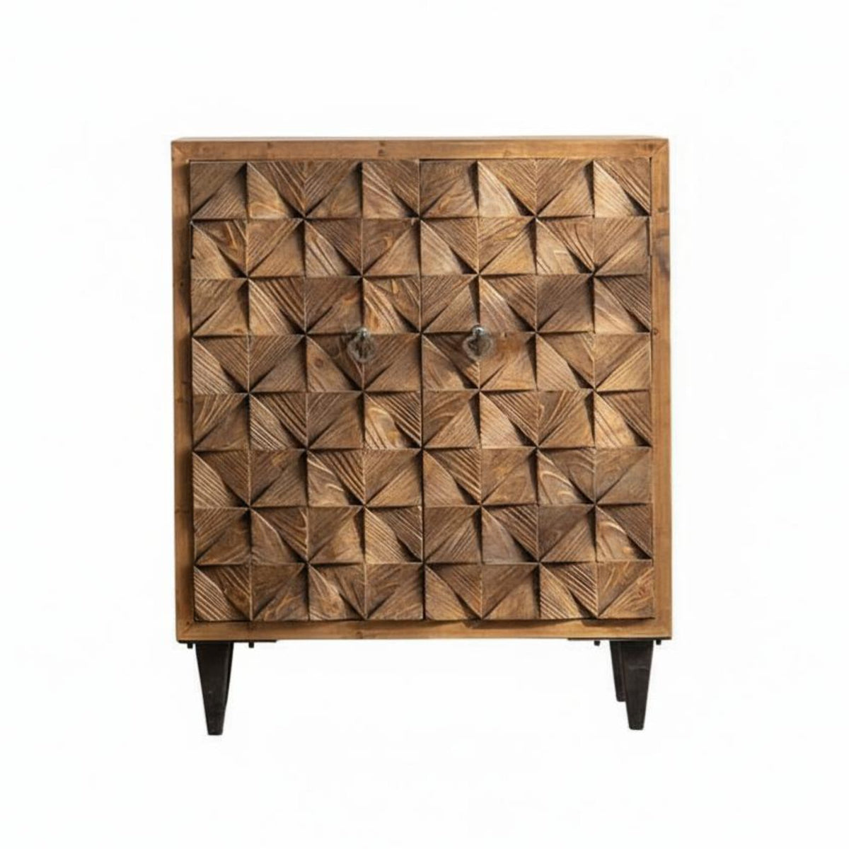 Carved Single-Drawer End Table Distressed Finish Nightstand Vintage-Inspired Design Space-Saving for Entryway, Living Room