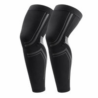 Knee Sleeves with Silicone Strip Anti-Slip Long Compression Knee Sleeves Breathable Lightweight for Runners, Running, Cycling