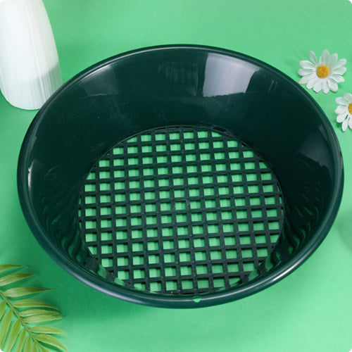 Shallow Mesh Sifting Basin Glossy Finish Round Mesh Soil Sieve Easy to Clean