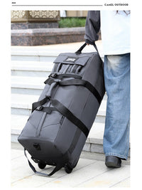 Large Capacity 158 Aviation Check-in Luggage Bag with Folding Universal Wheels, Travel Duffel for Study Abroad, Airplane, Moving
