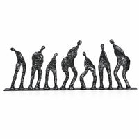 1 Piece Resin Sculpture Collectible Figurine Tabletop Decor Iron Base Abstract Human Art Suitable for Art Collectors Interior Designers Home Decoration Hotel Lobby Office Display 60x5x25cm