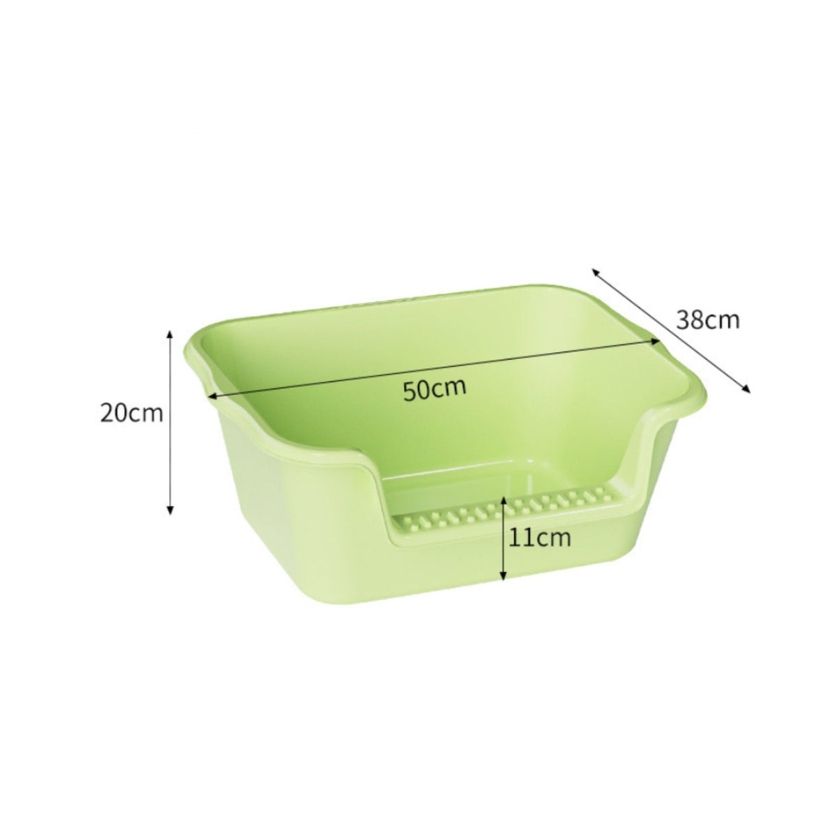 accessibleTop Litter Box Molded Plastic High-Sided Litter Box Rounded