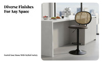 Adjustable Stool with Woven Back Nordic Design for Adults