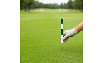 Two-Tone Golf Course Marker High-Visibility Playing Area Marker Ground-Mount Stake with Metal Spike Weather-Resistant for Landscapers, Fairways, Cart Paths