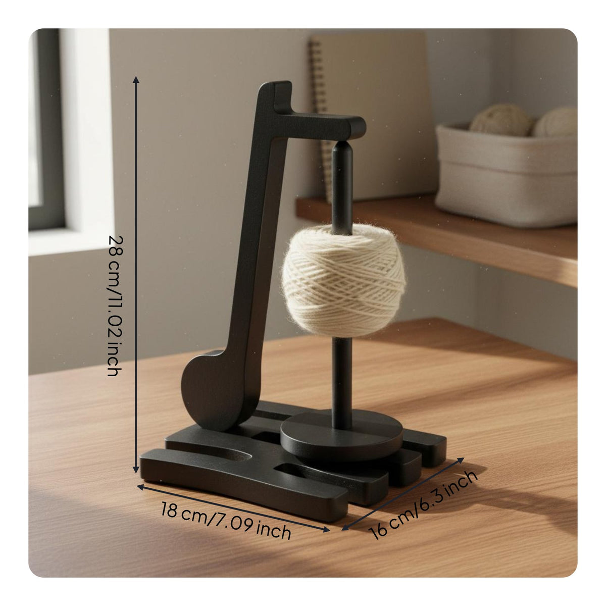 Wooden Yarn Holder Easy Assembly Sewing and Knitting Accessory for Craft Room