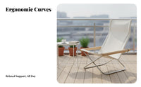 Foldable Canvas Recliner Japanese Design Lounge Chair Comfortable Minimalist Design for Readers, Seniors, Balcony, Patio