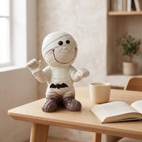 Mummy Figurine with Flying Mammal Motif Illuminated Mummy Figurine Spooky Decor for Desk