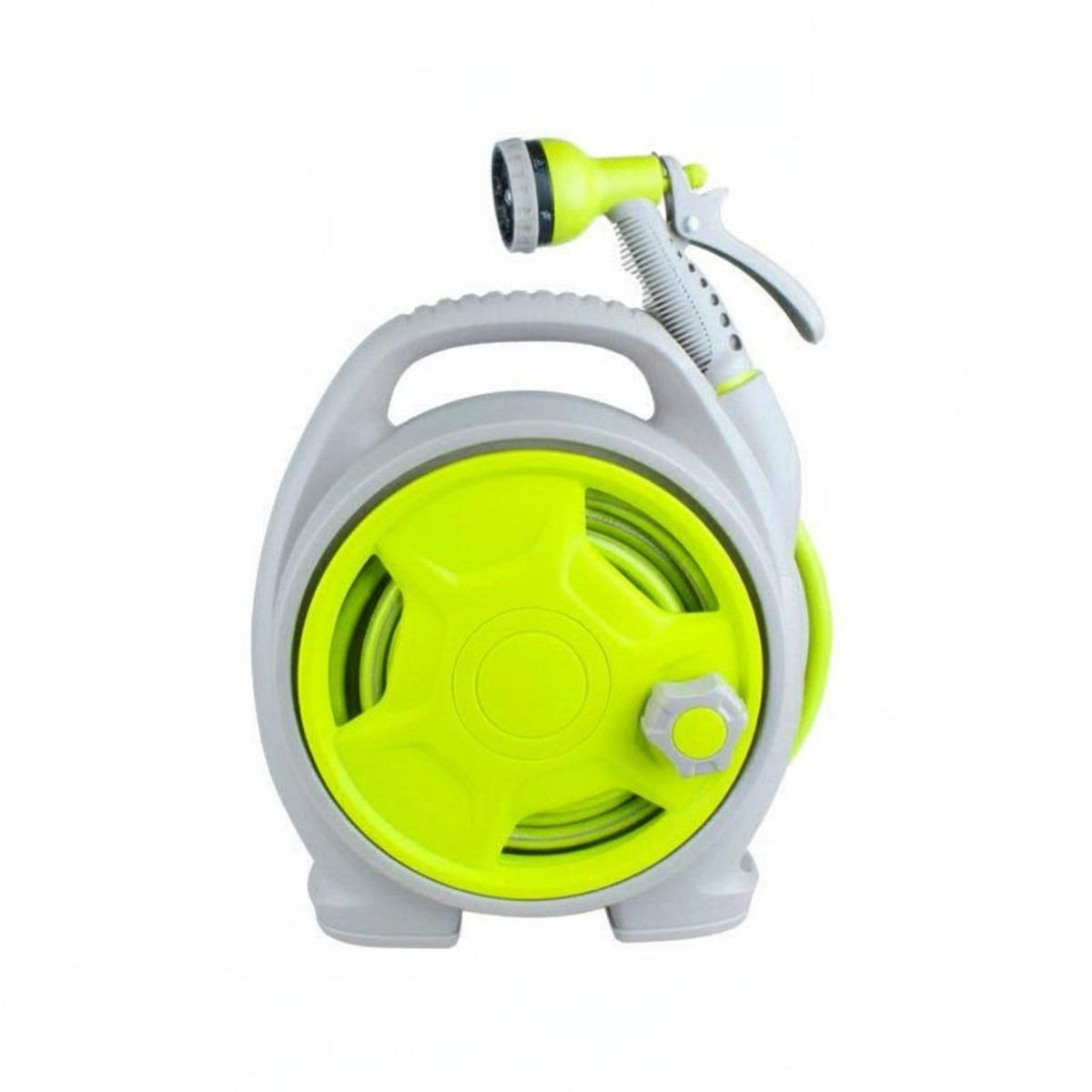 All-in-Single Design Water Hose Reel with Nozzle Easy Storage Portable Hose Reel Set Tangle-Tangle-Resistant for Balcony Watering