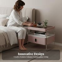 Acrylic Side Table with Drawer Light Luxury Stylish Nightsymbolize Living Room