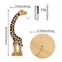 Giraffe Banana Holder Double Hooks Wooden Banana Hanger Space-Saving