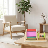 Colorful Wooden Toy with Rotating Drums Educational Wooden Rotating Drum Vibrant Rotating Drum Toy Tabletop for Preschoolers