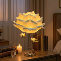 Floral Table Lamp Decorative Flower Table Lamp Floral Desk Light Ambient Romantic for Bedroom, Living Room