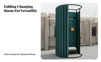 Easy Assembly Portable Fitting Room Sturdy Frame Foldable Changing Stall Blackout Curtain Folding Dressing Cubicle Large Space for Market Vendors, Event Organizers, Temporary Shops, Clothing Shop S, Outdoor Events, Fashion Event