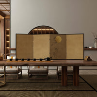 Miniature 6-Panel Art Screen Portable 6-Panel Miniature Divider Feng Shui Decor
