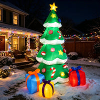 Inflatable Tree with Star Topper Indoor Christmas Inflatable Tree with Gift Boxes Holiday Decoration Outdoor for Yard, Patio