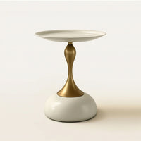 Compact Round Side Table Slim Sofa Side Table Rounded Edges Furniture Wobblestable for Bedroom