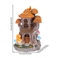 Fantasy Tree House Ornament Rocky Base Outdoor Decor Rustic for Courtyard