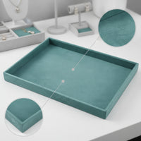 Jewelry Organizer Tray Velvet Jewelry Storage Tray Flocked for Drawer, Dresser
